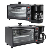 Coffee Maker with Breakfast Station Multifunctional Home Toaster Oven Electric Breakfast Maker with Timer And Temperature Control 3 in 1 Breakfast Station Home Appliances (US Plug 110V)