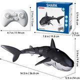 Remote Control Shark Toys for Boys Kids, 1:18 Scale High Simulation Shark for Pool, 2.4Ghz Electric RC Shark Boat Fish Toys with Light & Spray, Toy Shark Gifts for 6 7 8 9 Year olds Kid Boys Girls