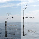 KOMCLUB Telescopic Fishing Gaff with Super Sharp Spear Hook Lightweight Hand Fish Gaff with Soft Rubber Nonslip Handle and Lanyard for Freshwater Offshore Fishing Boating and Outdoors (47.24")