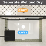 Shower Doors Glass Sliding,Semi-Frameless,1/4" Inch Sgcc Tempered Glass,Stainless Steel Pull Handle,Tempered Glass,Easy to Clean,Matte Black (Matte Black, 60" W x 60" H)