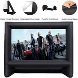 QILEBA 24 Feet Inflatable Projector Movie Screen Outdoor Indoor, Portable Blow Up Cinema Projection Screen, with Air Blower, Tie-Downs and Storage Bag, for Backyard Pool Party Movie Nights
