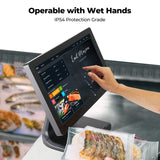 MUNBYN 15.6-inch POS-Touch-Screen-Monitor and White Cash Drawer