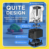 CRANDDI Quiet Commercial Blender with Soundproof Shield, 2200 Watt Professional Blenders for Kitchen, Grey