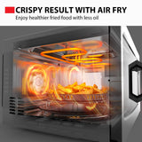 Toshiba Air Fryer Combo 4-in-1 Countertop Microwave Oven, Smart Sensor, Convection, Mute Function, Position Memory 13.6" Turntable, 1.5 Cu Ft, 1000W, Silver, ML-EC42P(SS)