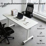 Conference Room Table, 47.2'' Modern Folding Training Tables with Flip Top, Mobile Table with Four Locking Wheels