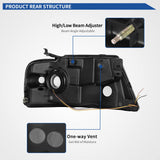 oEdRo Switchback Turn Signal & LED DRL Headlights Compatible with 2004-2008 Ford F150 Pickup/ 2006-2008 Lincoln Mark LT Headlamp Replacement Black Housing Clear Reflector Clear Lens