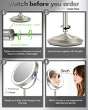 VFD 30X/1X Makeup Mirror with Lights, Height Adjustable Lighted Magnifying Vanity Mirror with 3 Lighting and Adjustable Brightness, 3000mAh Rechargeable Double Sided Switch for Desk Women Gift