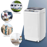 Giantex Full-Automatic Washing Machine Portable Compact 1.34 Cu.ft Laundry Washer Spin with Drain Pump, 10 programs 8 Water Level Selections with LED Display 12 Lbs Capacity