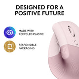 Logitech Lift Vertical Ergonomic Mouse, Wireless, Bluetooth or Logi Bolt USB Receiver