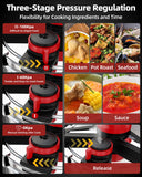 3-In-1 Stainless Steel Pressure Cooker 32 QT: [Save 70% Time] [3 PSI Settings], One-Hand Locking Pressure Canner, Induction Compatible, Steamer Rack Included