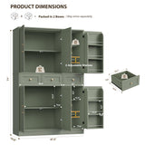 HITHOS 72" Tall Kitchen Pantry Storage Cabinet w/Drawers & Shelves, Green