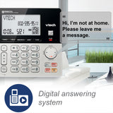 Corded/Cordless Phone for Home with Answering Machine, Call Blocking, Caller ID, Large Backlit Display (Silver/Black) VTech