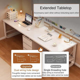 Double Workstation Desk Modern Long Wooden Writing Table for Office Extra Large Double Computer Desk Stylish and Functional Desk for Home Office Use