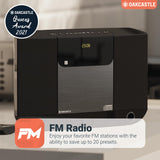 Compact Home Stereo System with Bluetooth, Wall Mountable CD Player for Home, FM Radio, Wireless, Remote Controlled Oakcastle