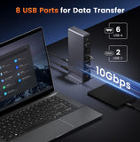 TobenONE Laptop Docking Station 3 Monitors, 8 USB Ports, 150W Adapter