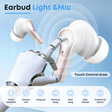 Fhumsh Wireless Earbuds, Bluetooth 5.4 Headphones HiFi Stereo/Crystal Clear