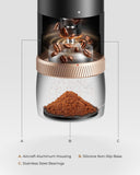 FORLIM Portable Electric Coffee Grinder, Cordless Rechargeable Coffee Bean Grinder with 80 Scale Precise Grinding Settings, Double-Click Start