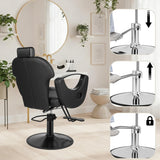 MIMWOW Salon Chair, Reclining Salon Chair for Hair Stylist, Barber Chair with Heavy Duty Hydraulic Pump, Hair Chairs Tattoo Braiding Beauty Spa Equipment, All Cool Black