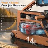 Rowing Machines for Home,Water Rowing Machine with Foldable Design,400LBS Capacity,LCD Monitor,Smooth Glide Rails,Comfortable Seat,Free App(Bluetooth) Supported for Immersive Water Rower&Home Gym