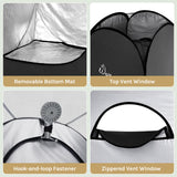 Wolfwise Pop Up Shower Tent with Floor, Portable Instant Changing Tent with Ventilation Window & Carry Bag, Privacy Bathroom Toilet for Beach, Camping & Outdoor, Width 47 ", Height 75 ", Black