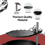 Bola Grill Traveler Portable Charcoal Grill – Small Tabletop BBQ Grill with Adjustable & Rotating Grate for Outdoor Cooking, Camping & Backyard BBQ (White)