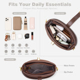 Faux Suede Bucket Bags for Women, Small Top Handle Purse with Crossbody Strap, Vintage Handbag with Twist Lock for Everyday Use (Coffee)