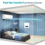 Mini Split AC/Heating System - 18000 BTU Mini Split AC Unit Inverter Heating and Cooling, 19 SEER2 230V Energy Efficient Ductless Air Conditioner Up to 1250sq.ft, Pre-charged System, Installation Kit