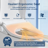 Smart Bidet Toilet Seat with Remote, Adjustable Heated Seat&Air Dryer, Endless Instant Warm Water, Multiple Spray Modes, Stainless Steel Nozzle, Soft Close, Deodorizer, 3D Curved, Elongated(NKH3101)