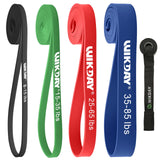 WIKDAY Resistance Bands, Pull Up Assistance Bands, Workout Bands, Heavy Exercise Bands Set with Door Anchor, Elastic Bands for Body Stretching, Training at Home/Gym for Men & Women