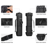 MOSISO Fishing Rod Case Bag, Fishing Pole Holders, Waterproof Large Capacity Tackle Gear Organizer Travel Carry Case Shoulder Storage Bag with 5 Poles Tackle, Black