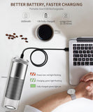 COTGCO Portable Electric Coffee Grinder, Small and Quiet USB Rechargeable Espresso Grinder with Stainless Steel Blade, for Home, Camping, Car Travel Outdoor Use