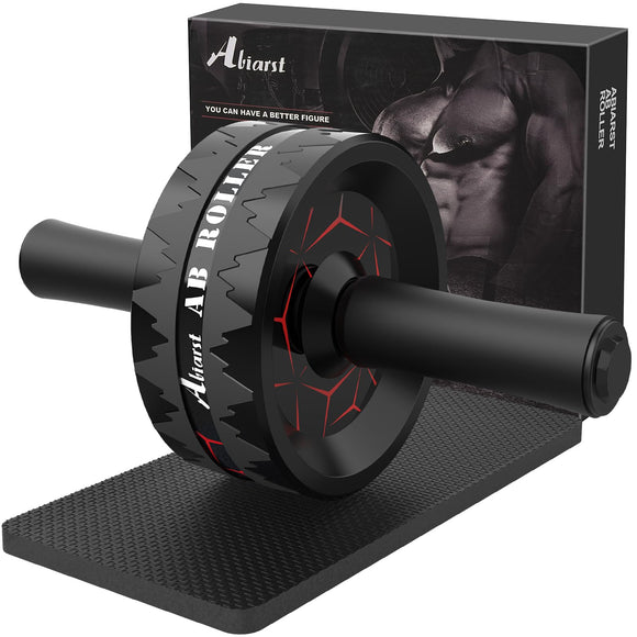Abiarst Ab Roller Wheel, Abs Workout Equipment for Abdominal & Core Strength Training, Home Gym Exercise Wheels for Men Women, with Knee Pad Accessories Abiarst
