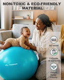 Trideer Extra Thick Yoga Ball Exercise Ball, 5 Sizes Ball Chair, Heavy Duty Swiss Ball for Balance, Stability, Pregnancy and Physical Therapy, Quick Pump