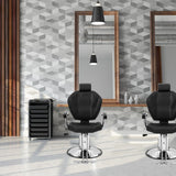 Winado Heavy Duty Reclining Barber Chair for Barber Shop, Styling Salon Chair with Headrest and Footrest, 360 Degree Swivel, Height Adjustable, Fit Hair Stylist Women Men, Black
