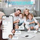 Lepulse Smart Body Fat Scale with Heart Rate, 4.68" Large Display BMI Scale, 20 Body Composition Metrics: Muscle Mass, Body Fat Percentage, Bluetooth Digital Bathroom Scale with App for Home Fitness