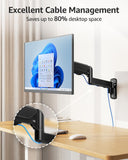 MOUNTUP Single Monitor Wall Mount for Max 32 Inch Computer Screen, Fully Adjustable Monitor Arm, Wall Mount Monitors Holder Support 4.4-19.8lbs Display, VESA Bracket Fit 75x75mm, 100x100mm