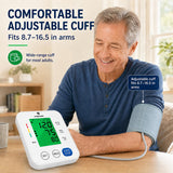 P PANACARE Upper Arm Blood Pressure Monitor for Home Use, Adjustable Cuff (8.7–16.5 inches), Large Backlit Display, White