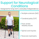 Vive Forearm Crutches (Pair) - Adjustable, Lightweight Arm Crutches Forearm for Adults - Ergonomic Arm Crutch Cuff and Comfortable Handles - Heavy Duty Crutches Non Slip Skid Replaceable Rubber Tips
