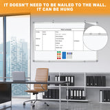 H-Qprobd Dry Erase Board for Wall 60"x40" Aluminum Presentation Magnetic Whiteboard with Long Pen Tray, Wall-Mounted White Board for School, Office and Home H-Qprobd