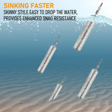 50 Pack Fishing Drop Shot Weights Lead Skinny Sinkers with Barrel Swivels Pencil Weight Bass Fishing Lead Sinker 1oz Dr.Fish