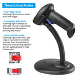 Wireless 1D 2D Barcode Scanner with Stand for Warehouse POS and Computer