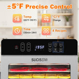 Food Dehydrator Machine for Jerky 11ft², 12 Trays 1000W Stainless Steel Dehydrator with 24H Timer 195℉ Temperature Control, Food Dryer Dehydrated for Meat, Fruits, Veggies, Dog Treats
