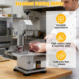 Electric Meat Bone Saw Machine, 650W 110V Commercial Bandsaw Machine 19.68x11.8" Stainless Steel Worktable Cuts 0.78-4.33" Thickness for Chicken Fish Chops Bone Trotter Beef