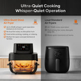 YUKO Smart Glass Air Fryer Non Toxic, 6.3QT & 4.4QT Air Fryer with Dual Glass Baskets with Lids, 8-in-1 Portable Air Fryers Cristal, PFOA & PFAS-Free, Dishwasher Safe, Ideal Kitchen Gift