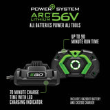 EGO Power+ LB7654 765 CFM Variable-Speed 56-Volt Lithium-ion Cordless Leaf Blower with Shoulder Strap