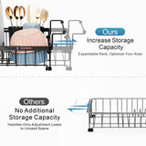 Expandable in Sink Dish Drying Rack - Adjustable Capacity (12.4''-17.1''L) or Over The Sink Dish Drainer Drying Rack iSPECLE