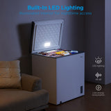 Midea MERC07C4BAWW Chest Freezer, 7.0 Cubic Feet Freezer With Removable Basket, Interior LED Light, Adjustable Temperature, For Kitchen Apartment Office, White