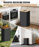 Bins for Kitchen, 26 Gallon (100L) Recycle Bin with Bamboo lid