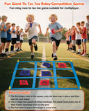 Carnival Games Set, Outdoor Giant Tic Tac Toe Games, Soft Plastic Cones Bean Bags Ring Toss Game Combo Set, 26" Dart Board with Sticky Balls for Kids Adults Family Indoor Lawn Yard Birthday Party