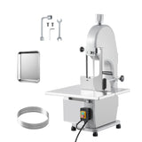 Commercial Electric Meat Band Saw 1100w, Bone Cutting Machine with Stainless Steel Worktable 19.3 x 15 in, 0.16–7.9" Cutting Thickness, Includes 5 Saw Blades, for Frozen Beef Pork Fish Chicken
